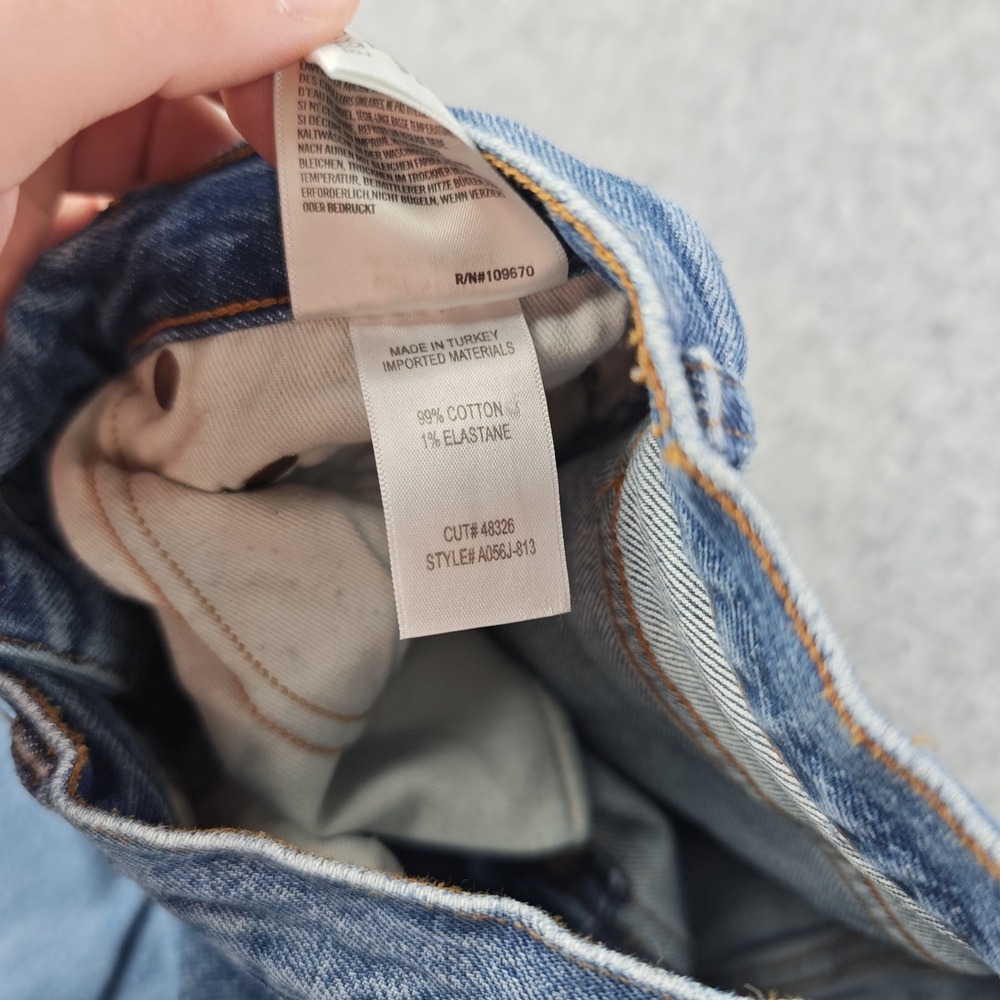 Agolde Riley High Rise Straight Crop Jeans Women's 24 Blue Distressed Frayed Hem - Picture 7 of 9